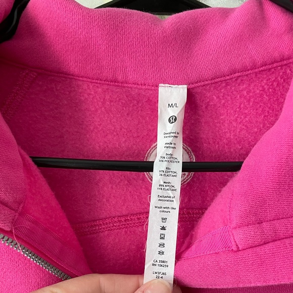 HTF Lululemon Scuba Half Zip SONIC PINK - Picture 4 of 4